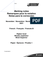 French B Paper 1 HL Markscheme