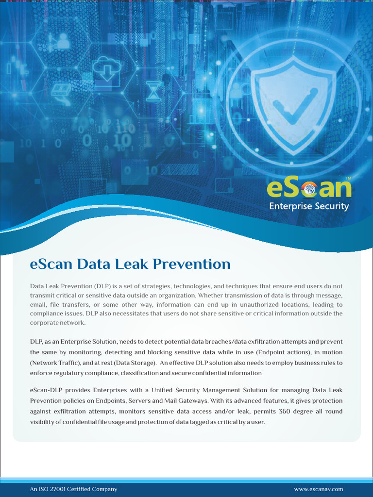 eScan-DLP: Secure Data Leak Prevention | PDF | Computer Network ...