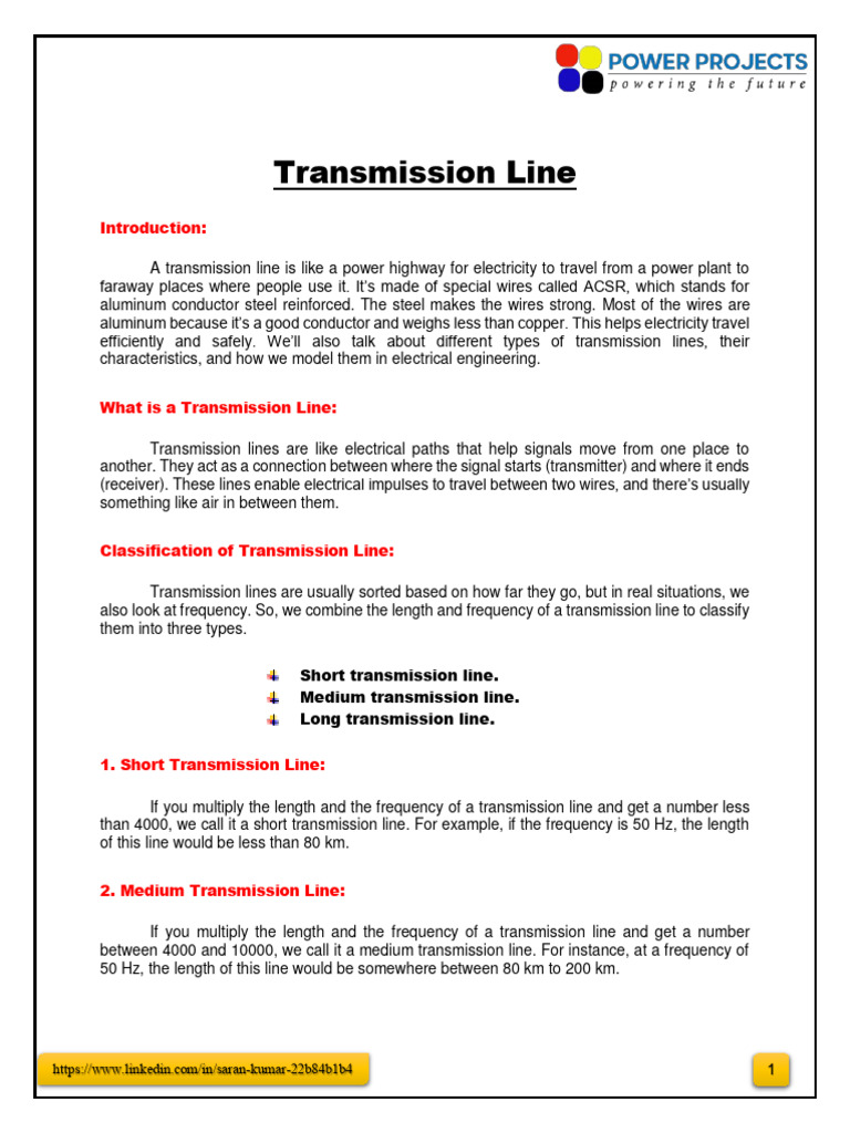 Transmission Line | PDF | Electric Power Transmission | Transmission Line