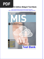 Full Mis 5 5Th Edition Bidgoli Test Bank Online PDF All Chapter