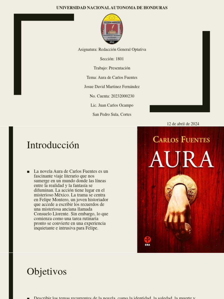Análisis de "Aura" de Carlos Fuentes | PDF | Novelas