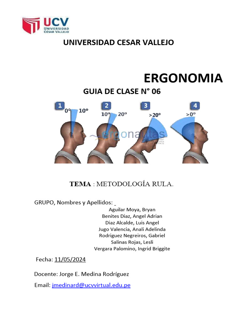 Metodología RULA en Ergonomía Laboral | PDF | Medición | Frecuencia
