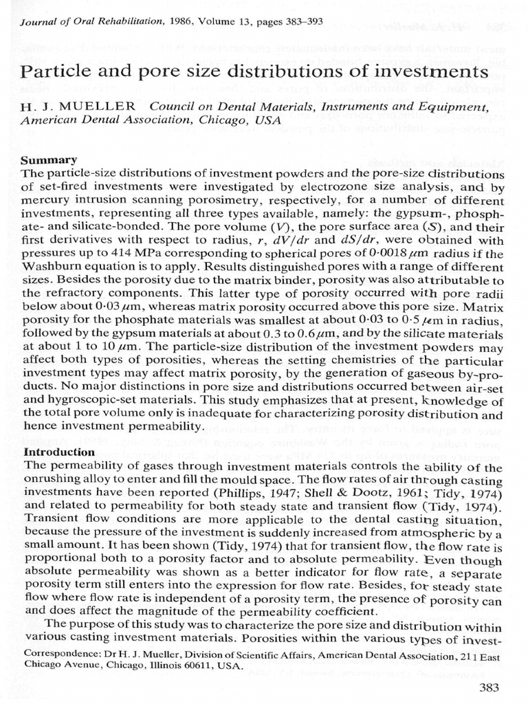 Investment Material Particle and Pore Analysis | PDF | Porosity ...