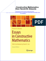 Full Ebook of Essays in Constructive Mathematics 2Nd Edition Harold M Edwards Online PDF All Chapter