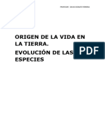 Tema 1. Origen de La Vida. Evolución