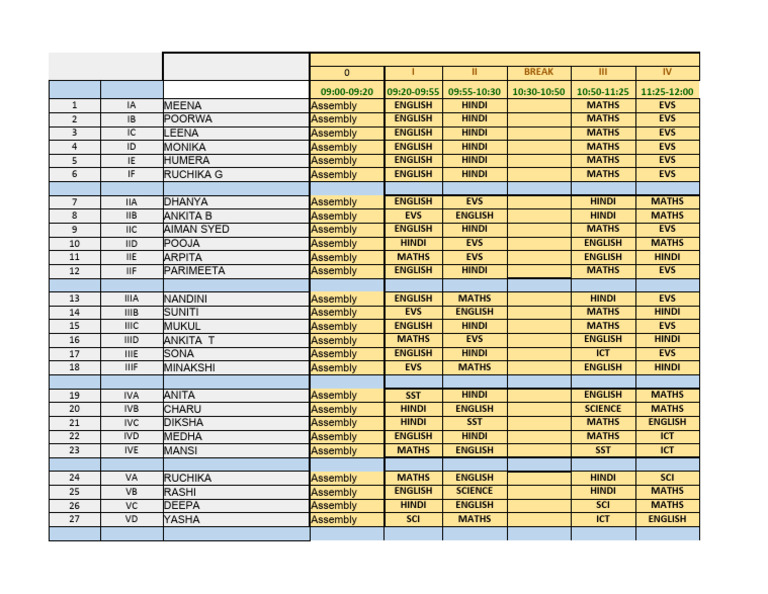 Online Class Timetable 2 Pdf