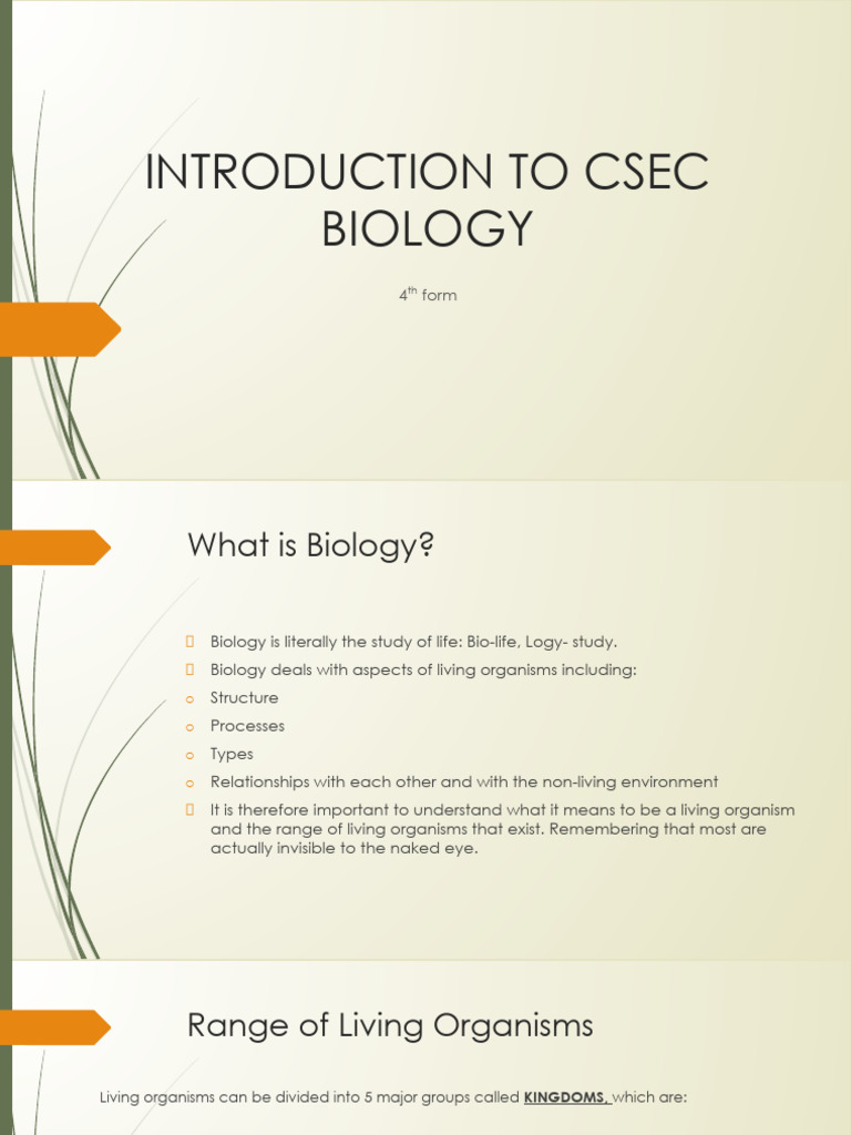 INTRODUCTION - Characteristics and Classification | PDF | Life | Cell ...