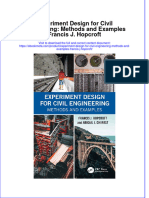 Full Ebook of Experiment Design For Civil Engineering Methods and Examples Francis J Hopcroft Online PDF All Chapter