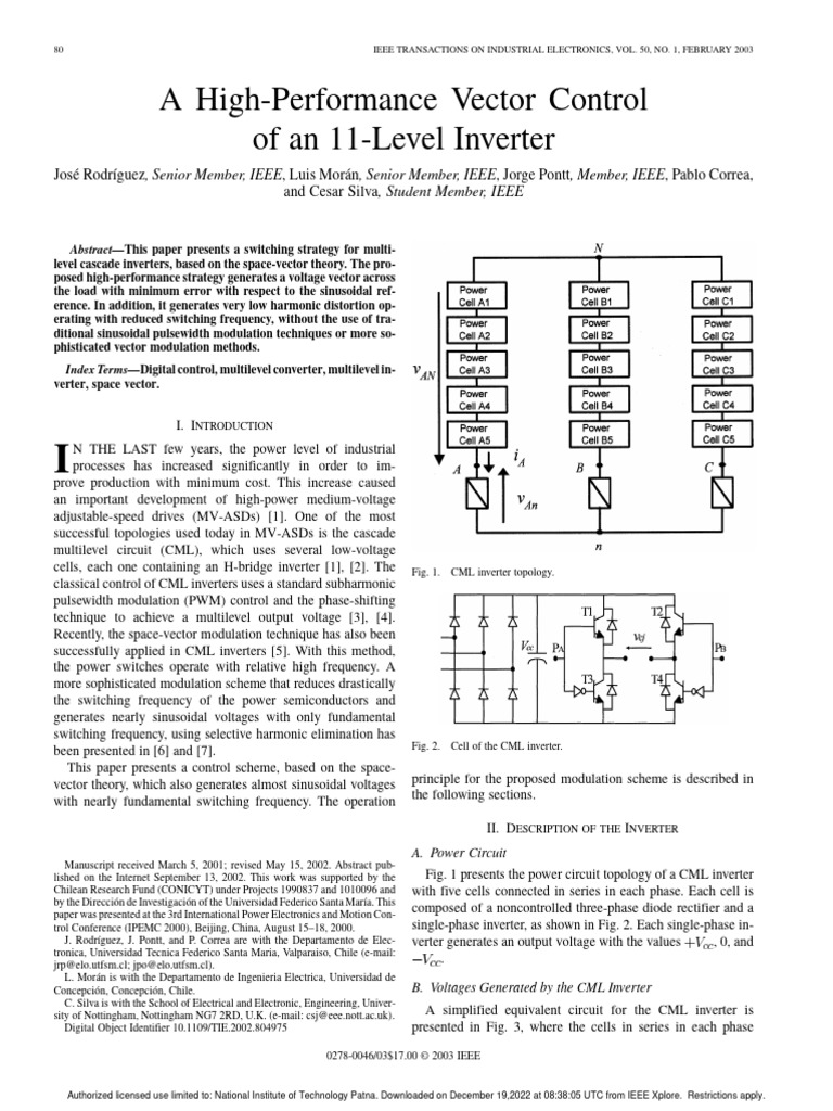 A High-Performance Vector Control of An 11-Level Inverter | PDF | Power ...