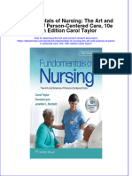 Full Ebook of Fundamentals of Nursing The Art and Science of Person Centered Care 10E 10Th Edition Carol Taylor Online PDF All Chapter