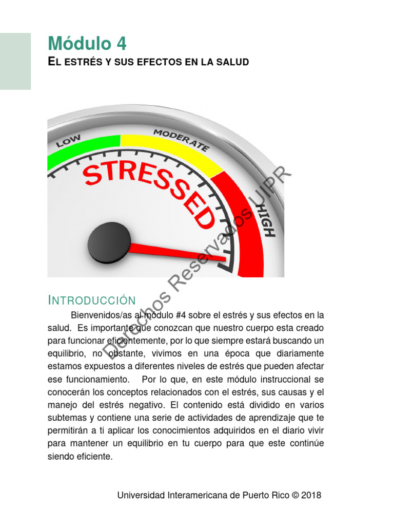 Estrés: Impacto y Manejo en la Salud | PDF | Estrés (biología ...