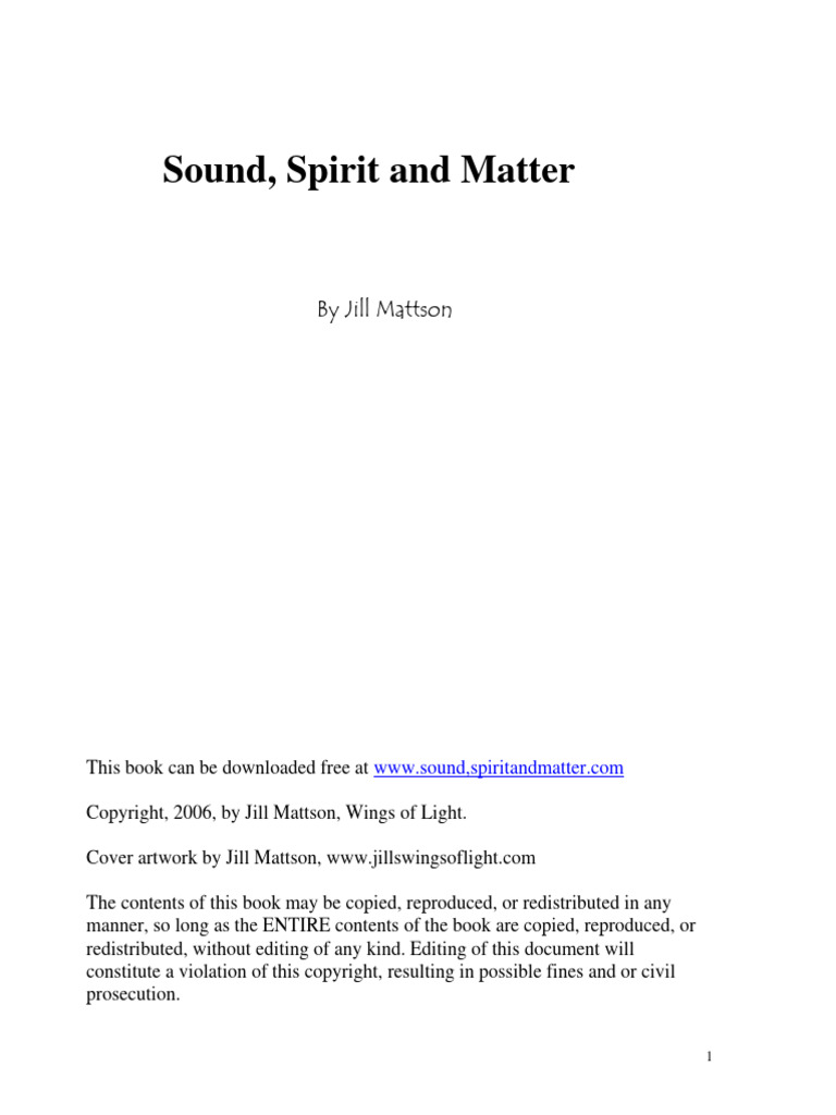 Sound Spirit Matter | PDF | Sound | Sleep