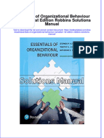 Full Essentials of Organizational Behaviour Canadian 1St Edition Robbins Solutions Manual Online PDF All Chapter