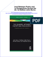 Ebook The Quarrel Between Poetry and Philosophy Perspectives Across The Humanities 1St Edition John Burns Online PDF All Chapter