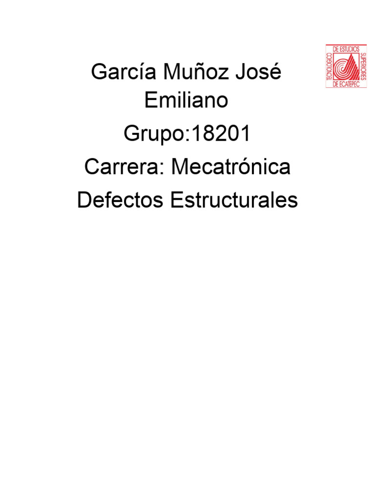 Defectos Estructurales en Materiales | PDF | Dislocación | Cristal