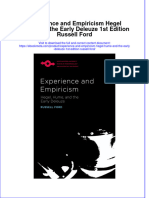 Full Ebook of Experience and Empiricism Hegel Hume and The Early Deleuze 1St Edition Russell Ford Online PDF All Chapter