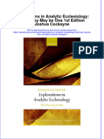 Full Ebook of Explorations in Analytic Ecclesiology That They May Be One 1St Edition Joshua Cockayne Online PDF All Chapter