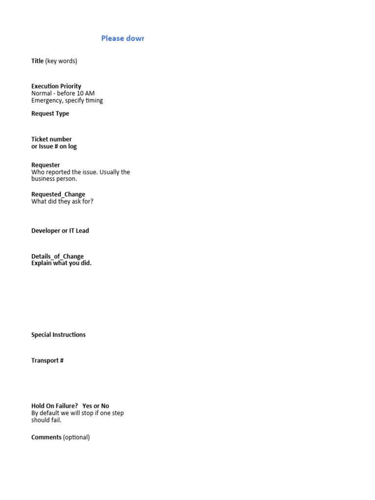 IT Change Request Form Instructions | PDF | Computing | Computer Science