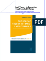 Ebook The Role of Theory in Translator Training Daniela Di Mango Online PDF All Chapter