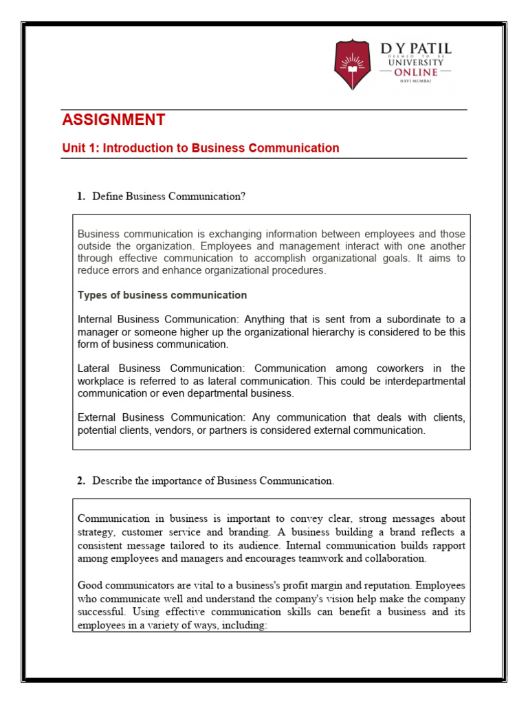 Introduction To Business Communication