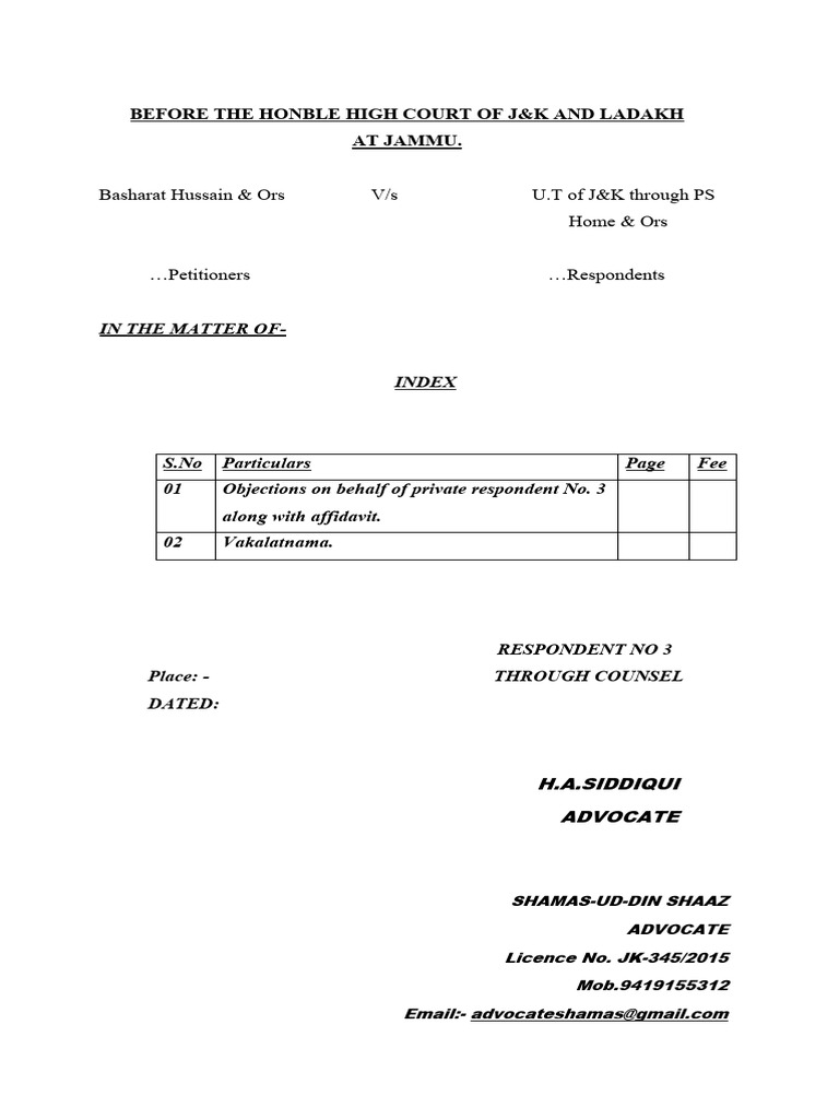 J&K High Court Petition to Quash FIR | PDF | Crimes | Crime & Violence