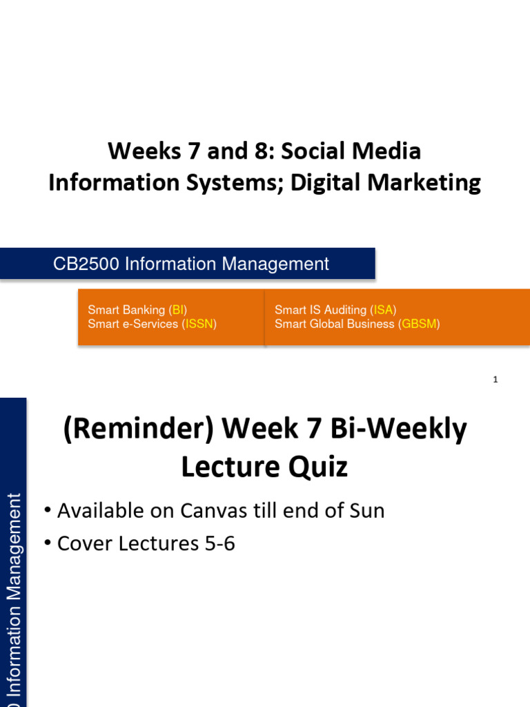 CB2500 - Week 7 - Class Notes-1-1 | PDF | Social Media | Popular ...