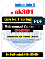 PAK301 MEGA QUIZ 1 & 2 100 % Correct Solution Fall 2023 by Muhammd Zaman