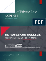 Aspects of Private Law ASPL5111 Week 2