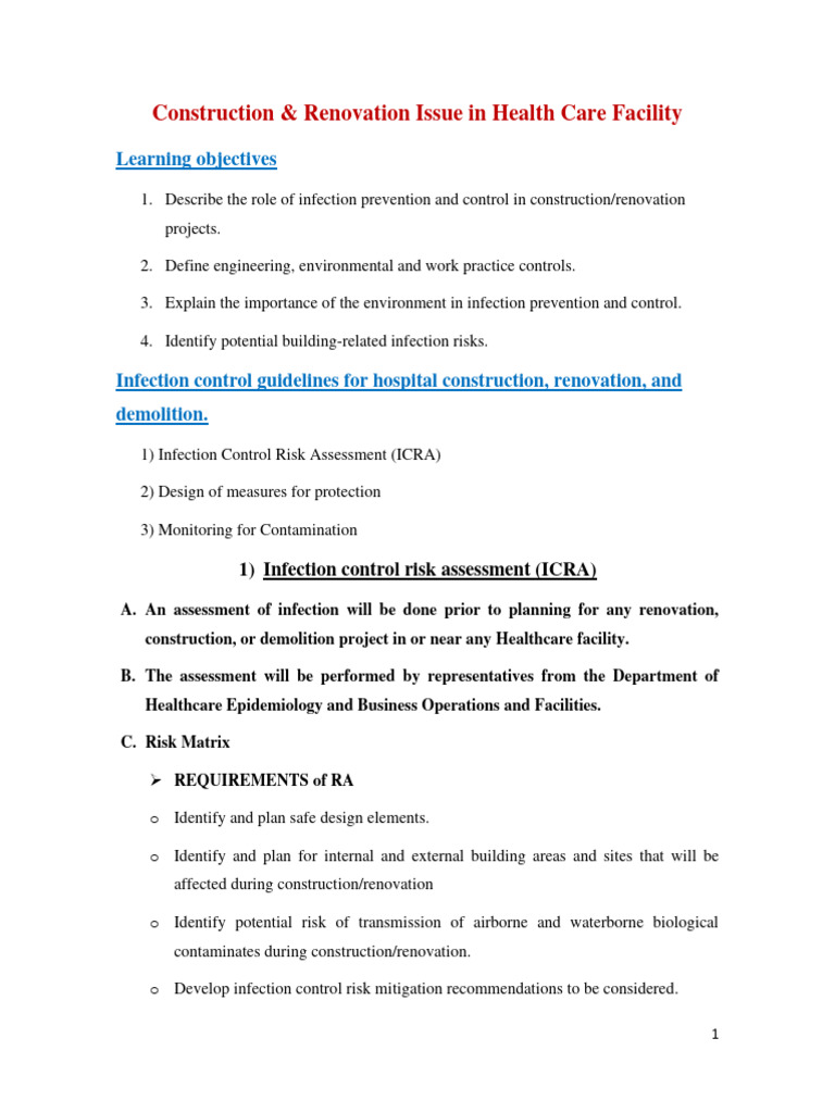 Construction | PDF | Infection | Medical Specialties