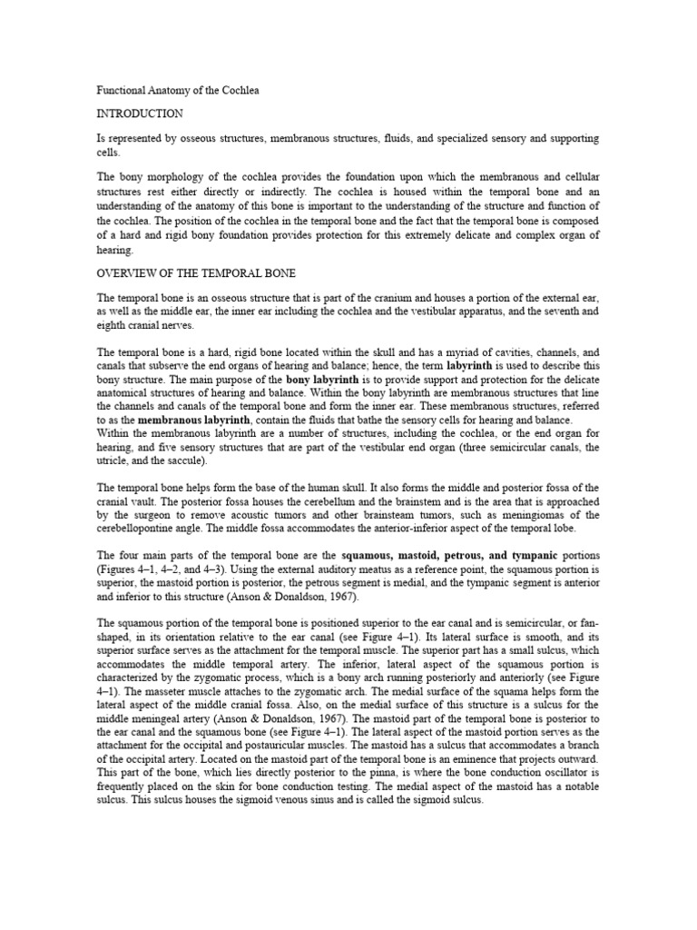 Functional Anatomy of the Cochlea | PDF | Ear | Human Anatomy