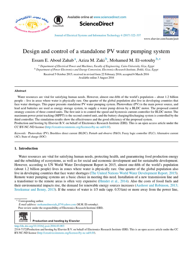 Standalone PV Water Pumping System Design | PDF | Photovoltaic System ...
