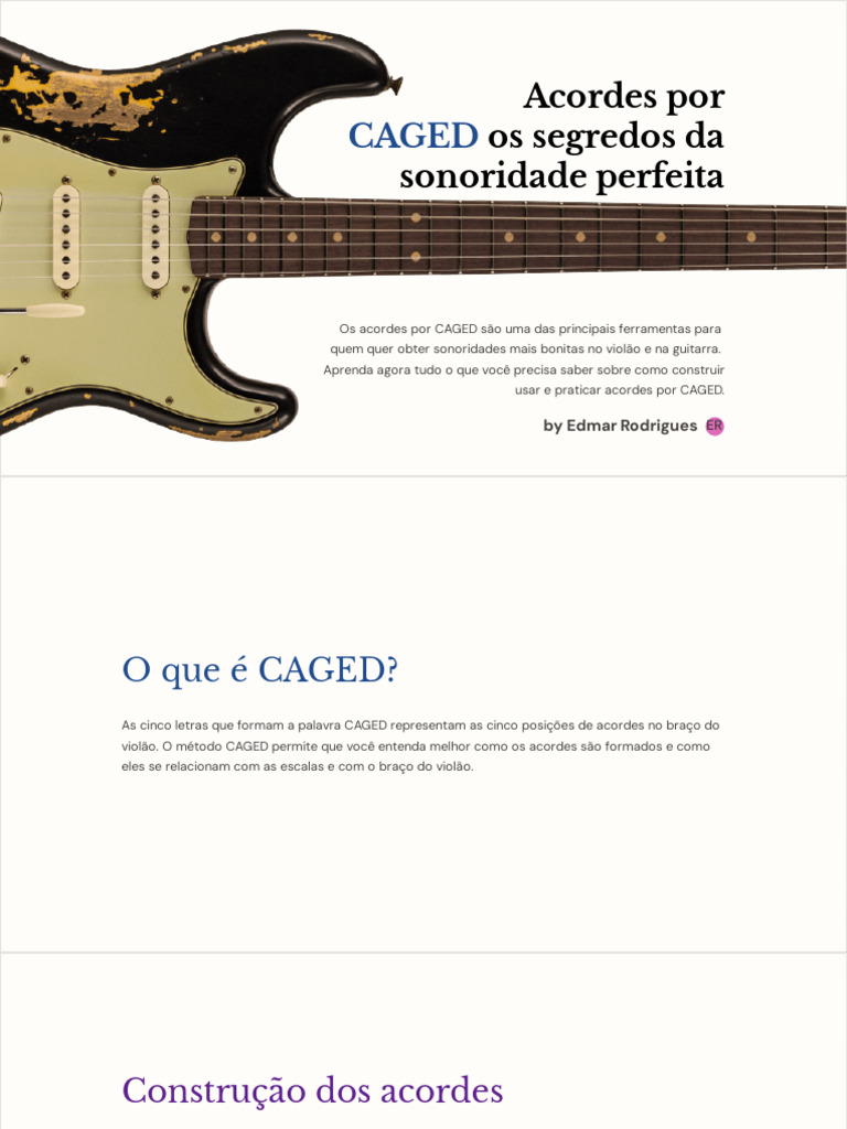 Acordes CAGED: Guia Completo para Violão | PDF | Acorde (música ...