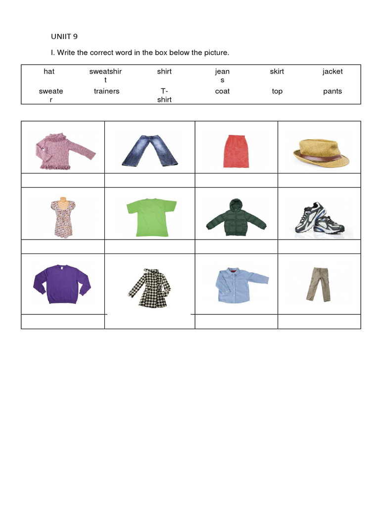 Clothing Vocabulary and Grammar Exercises | PDF | Trousers | Clothing