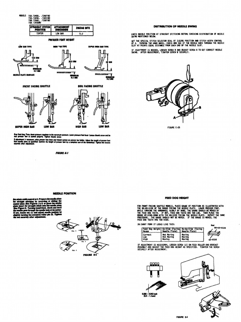 Sears Kenmore Sewing Machine Needle Swing PDF Machines Tools