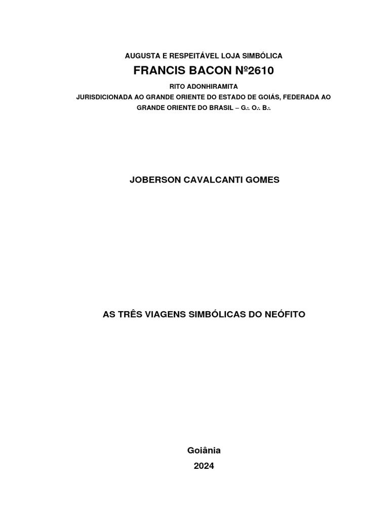 As Três Viagens do Neófito Maçom | PDF | Maçonaria | Loja Maçônica