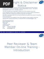 Peer Reviewer Training Module MSC Principles - Criteria