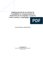 1. Implem. sistema de trazabilidad de incubación de la Compañía Avícola de Centro América, Tegucigalpa, Honduras