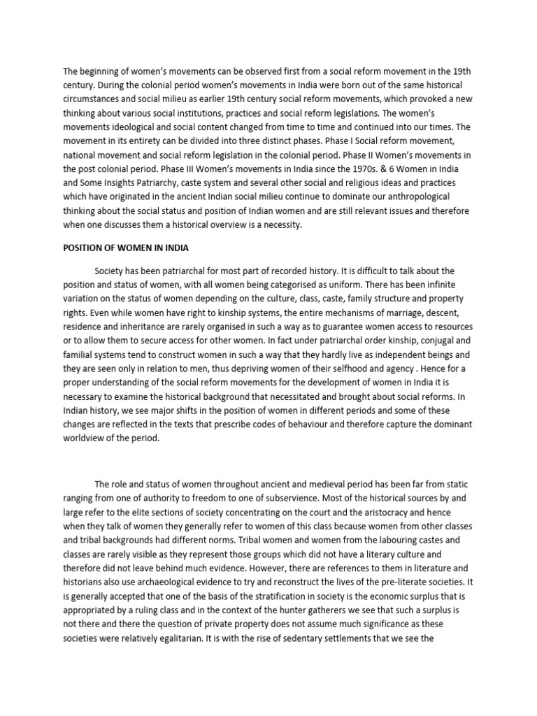 Evolution of Women's Movements in India | PDF | British Raj | Mahatma ...