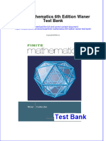 Full Finite Mathematics 6Th Edition Waner Test Bank Online PDF All Chapter