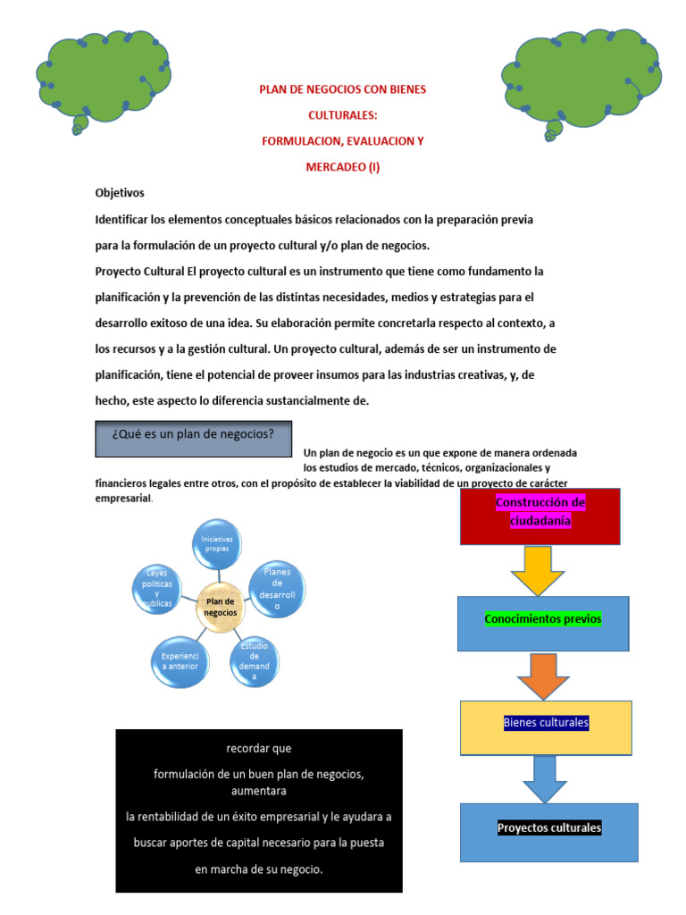 Plan de Negocios para Proyectos Culturales | PDF | Plan de negocios ...