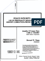 Police Integrity - Use of Personality Measures To Identify Corruption-Prone Officers
