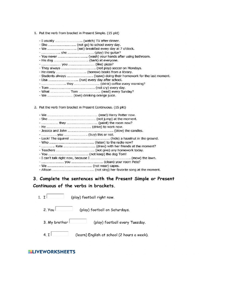 Present and Past Simple | PDF