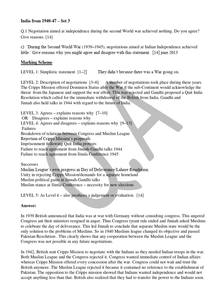 Section B - Set 3 1940 - 47 | PDF | Muhammad Ali Jinnah | Partition Of ...