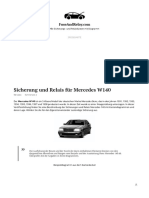 Schaltplan Sicherungskasten Mercedes 140 und Relais mit Bezeichnung und Einbauort