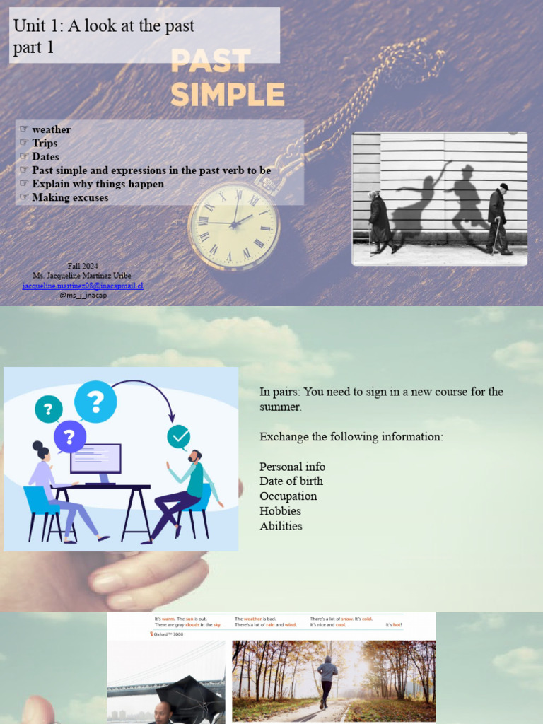Past Tense and Personal History Activities | PDF | Language Families ...
