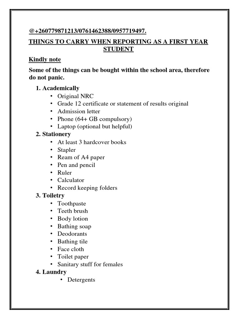 things-to-carry-when-reporting-as-a-first-year-student-pdf