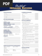 Speaker Checklist