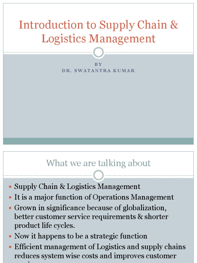 essay on logistics supply chain management
