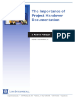 Long Intl The Importance of Project Handover Documentation