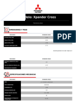 Especificaciones Técnicas Mitsubishi Xpander Cross